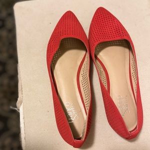 Franco Sarto Red Pointed Toe Flats